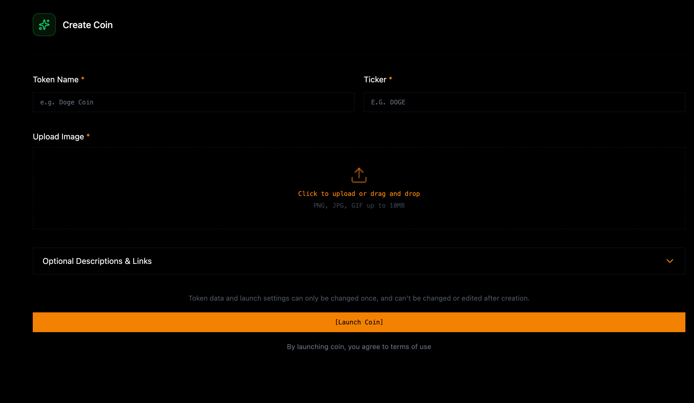Create Coin Interface